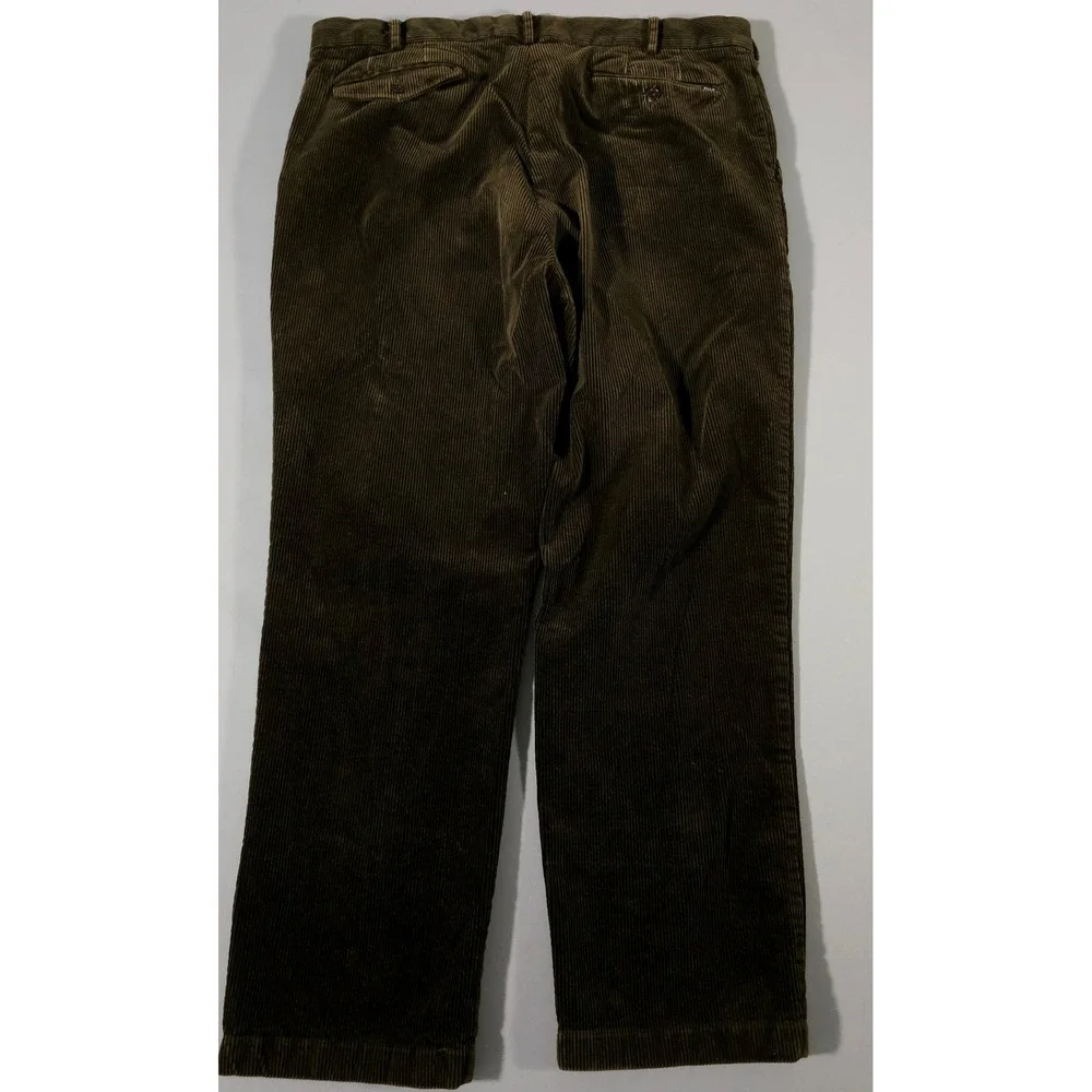 Polo Ralph Lauren Corduroy Pants Mens 38x30 Green Classic Fit Stretch Trousers‎